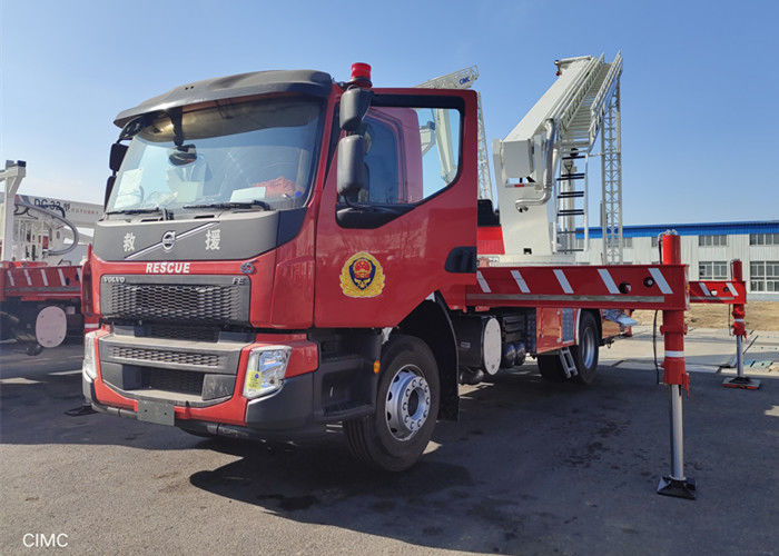 Imported Chassis 213kw Aerial Ladder Fire Truck with 48 Meters Rescue Boom