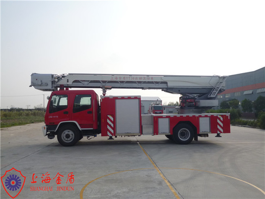 camion de pompiers d'échelle pivotante commercial de hauteur de travail de 30m avec deux sièges de la cabine 6 de rangée
